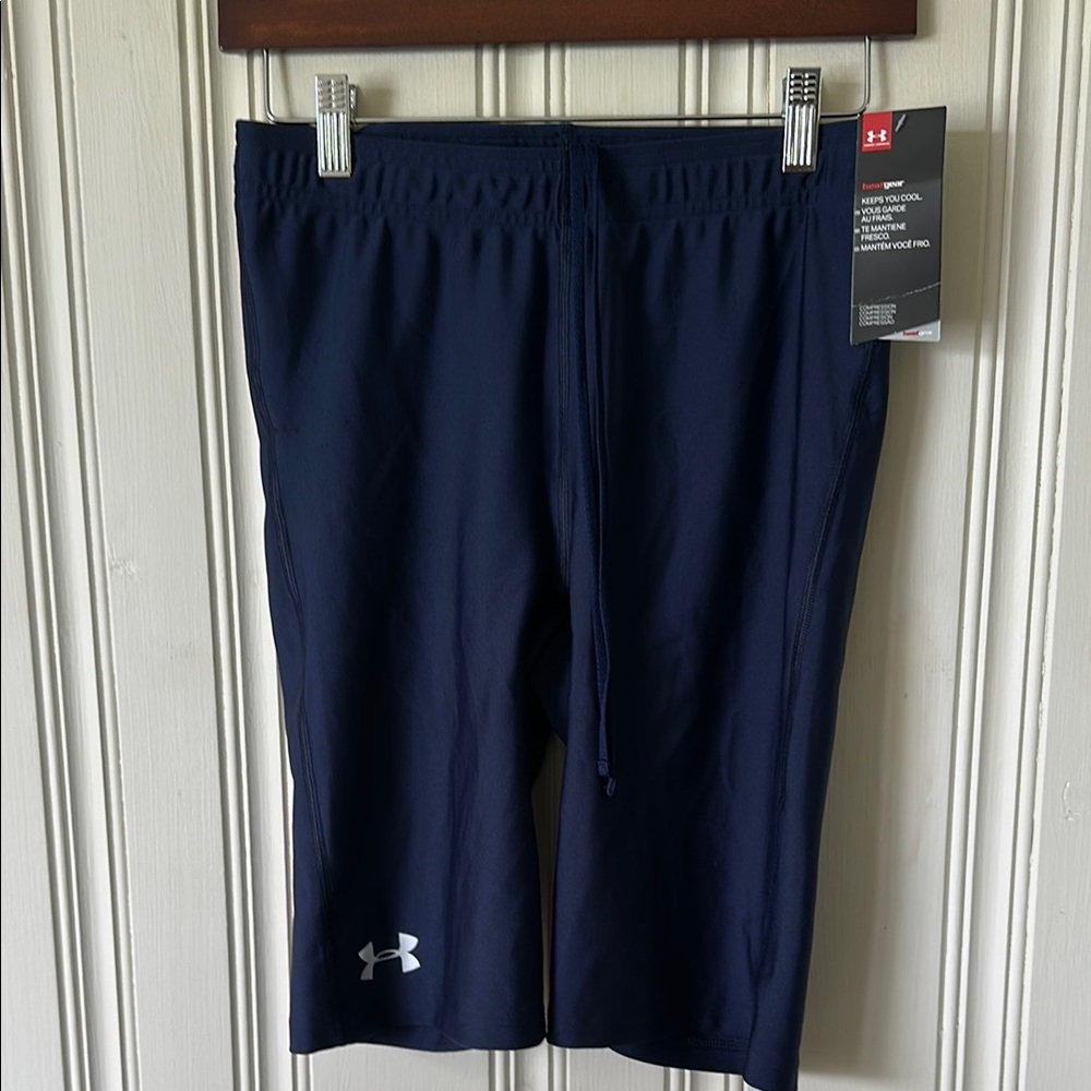 NWT Under Armour Heatgear Compression Shorts Navy Size L